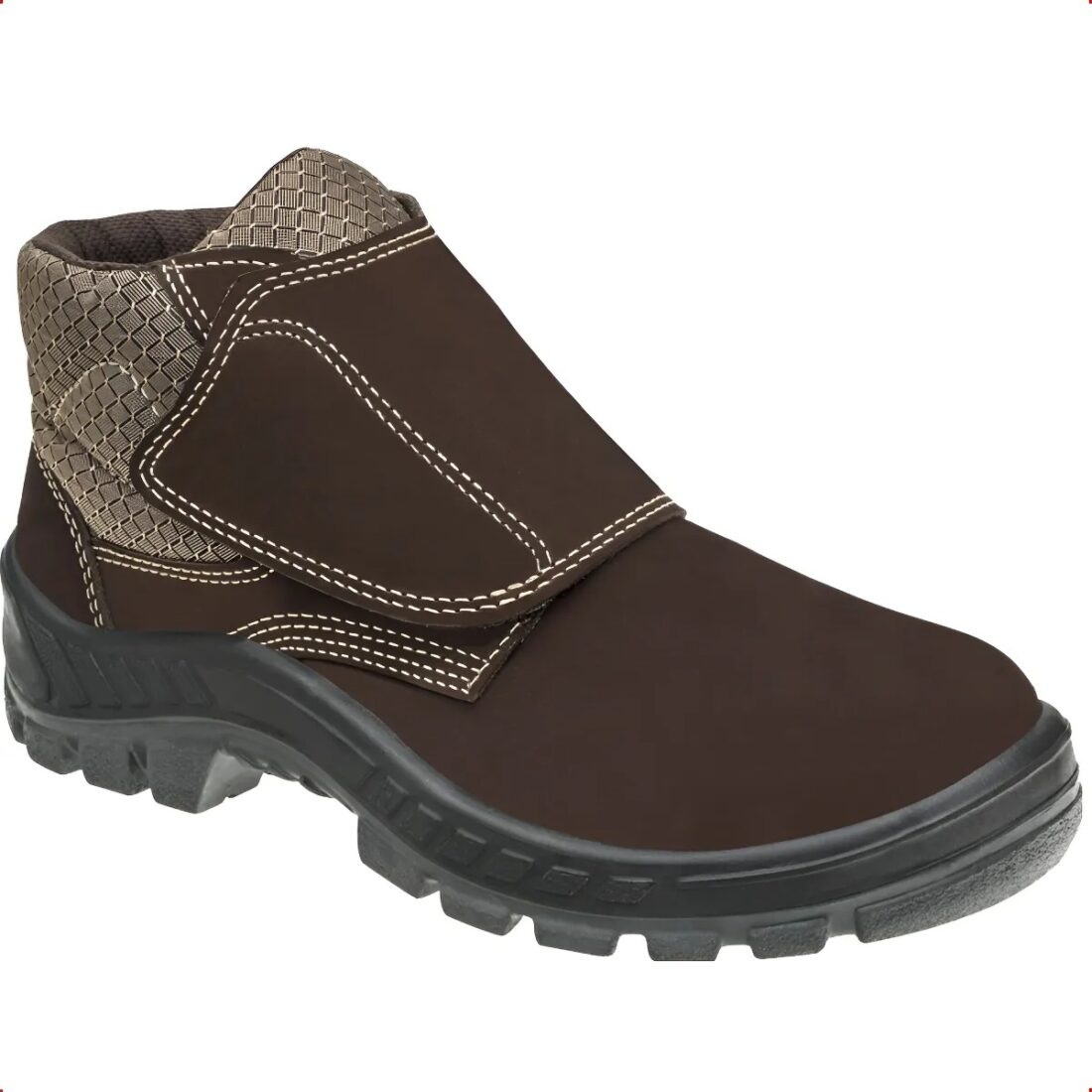Bota de Couro com Velcro